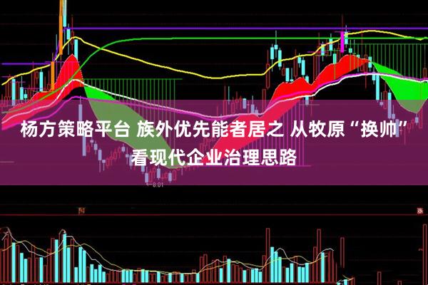 杨方策略平台 族外优先能者居之 从牧原“换帅”看现代企业治理思路